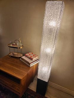 Modern Column Ice Glass Decor Floor Lamp. Set of 2.