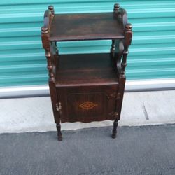 Antique Brass lined cabinet / side table stand