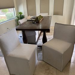 Linen Washable dining Chairs 4 Months New 