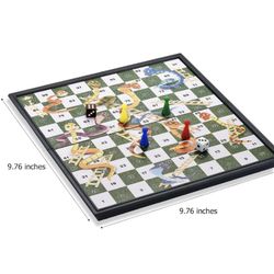 Magnetic Snakes and Ladders Board Games with Folding Board Travel Games Set 
