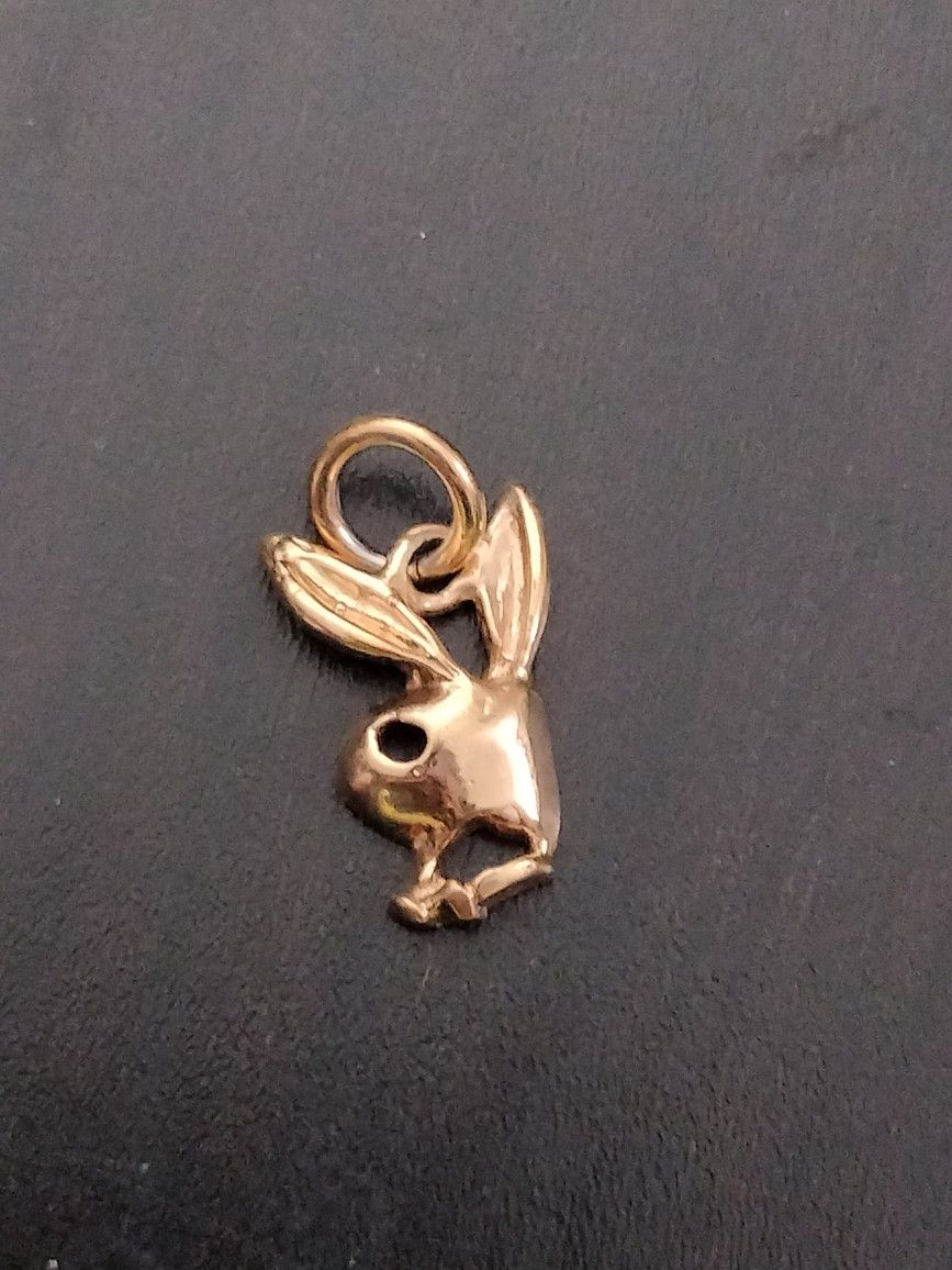 Vintage 80s Playboy Bunny 14k Gold Pendant