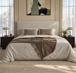 King Size Bed NEW IN BOX Upholstered Bed Frame with Tall Headboard