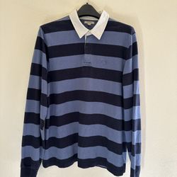 BURBERRY London Mens Long Sleeve blue stripes SzXXL  Logo Designer Luxury Iconic