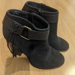 Black Suede Booties Size 9
