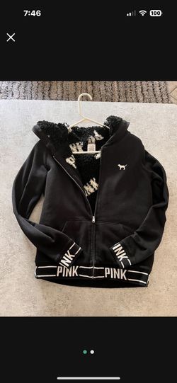 PINK Jacket With Black And White Lining