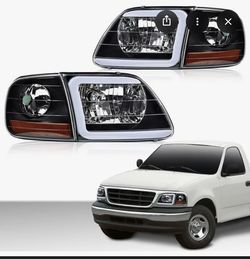 Headlights and corner lamps with Drl lights white fit 1997 to 2003 ford f150