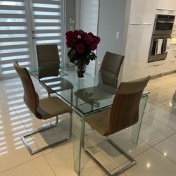 Glass dining table for sale clearance