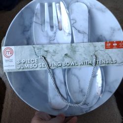 Jumbo Serving Bowl W/Utensils 