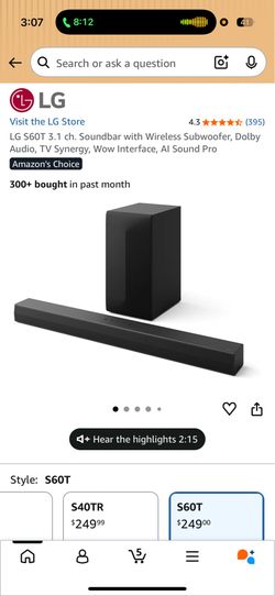 Soundbar with Wireless Subwoofer