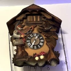 Antique Thorens  German Cuckoo Clock Double Door Fiddler & The Lady