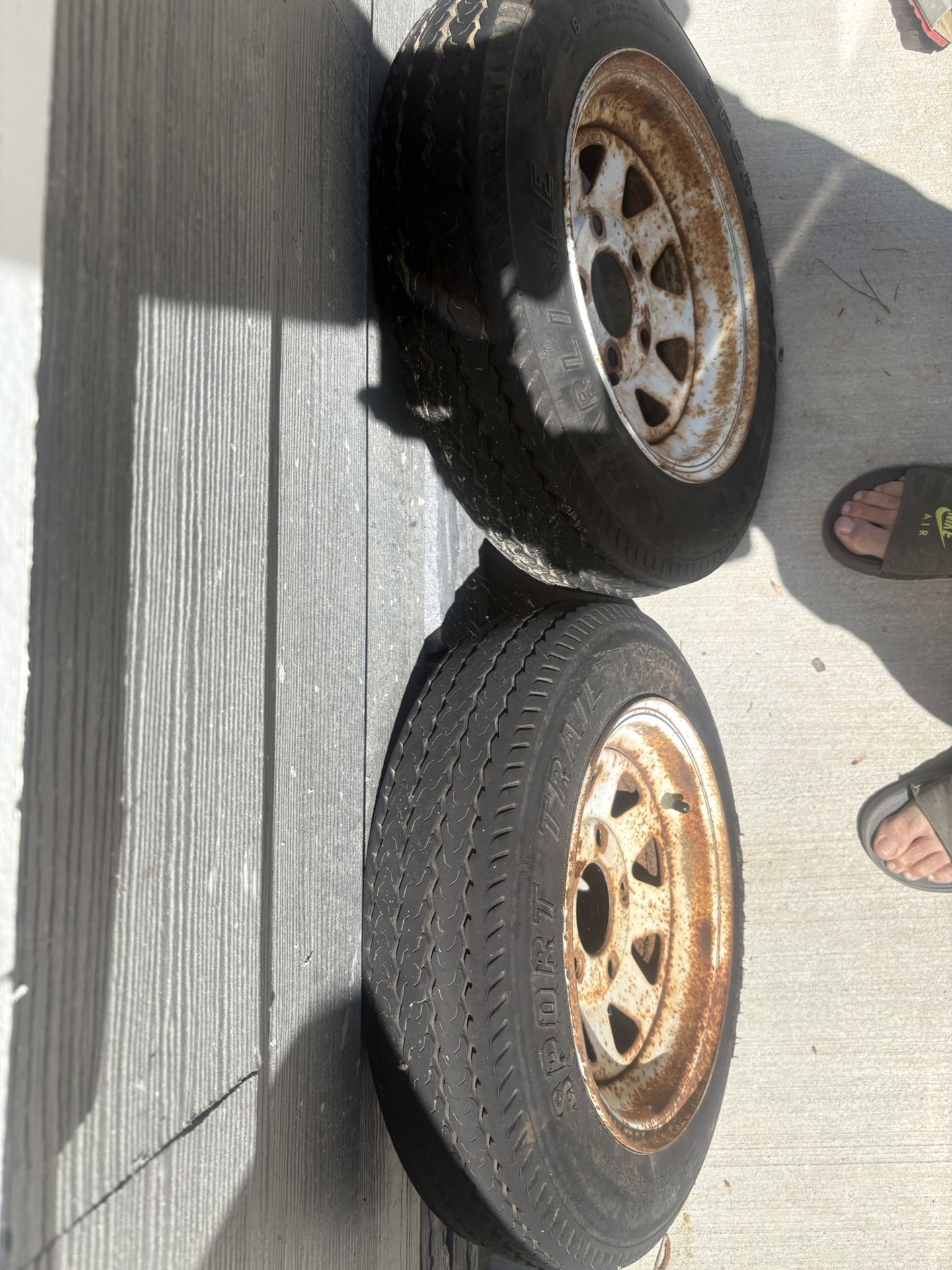 2 - 4.80-12 Trailer Tires On Rims