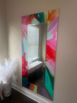 72 in. x 36 in. Tempered Art Glass Beveled Accent Mirror
