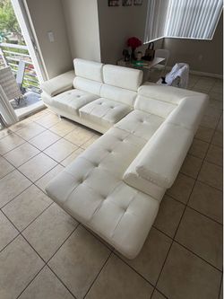 White Leather Sofa Sectional