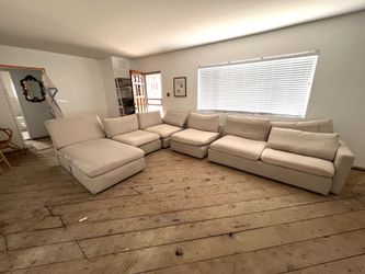 Ivory down feather sectional cloud sofa