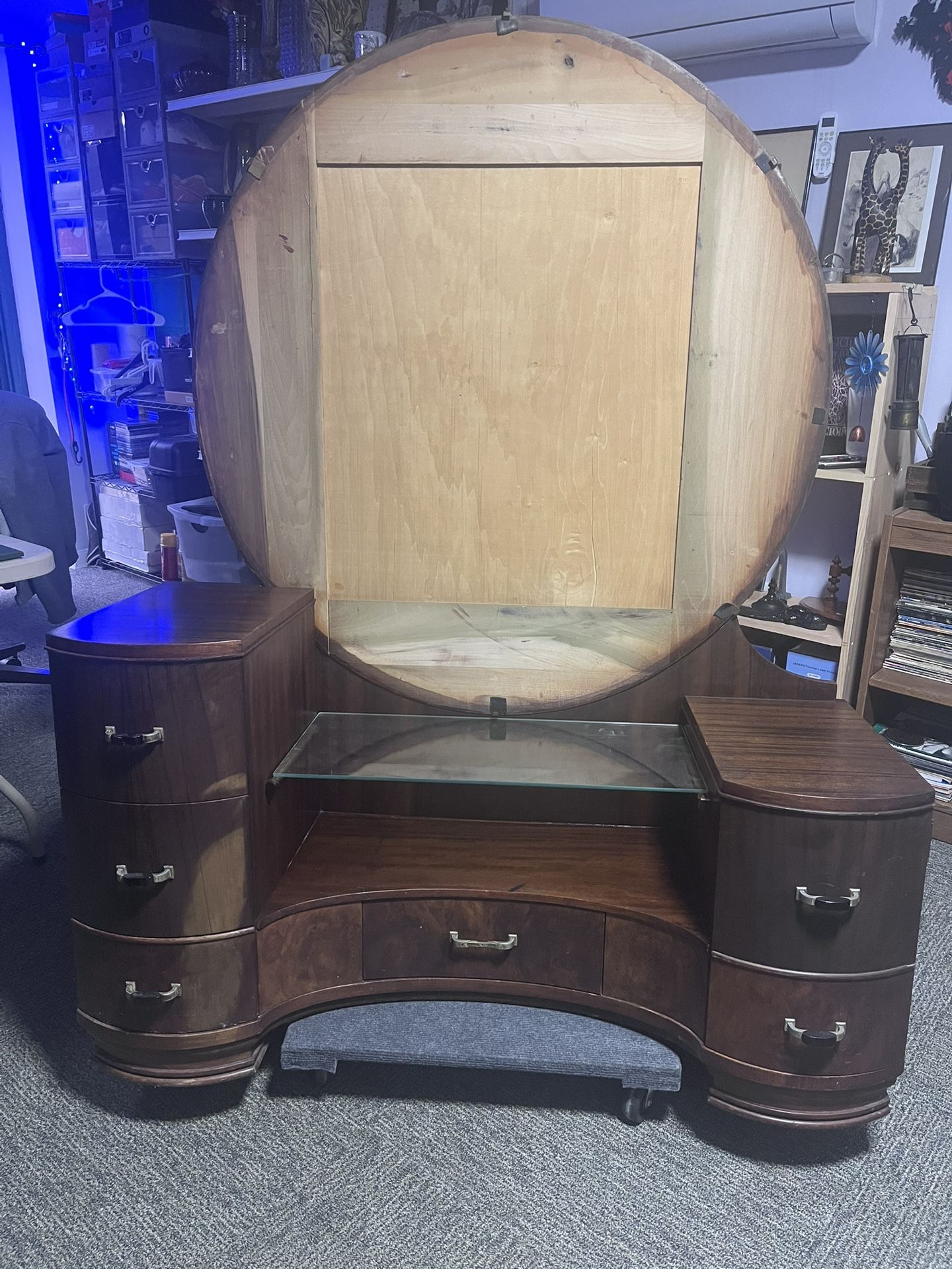 Antique Art Deco 1920’s- 1930 Williamsport Furniture Solid Wood Vanity