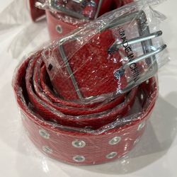  Brand New Red Grommet Belt – Adjustable Unisex