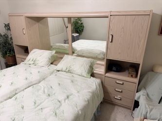 FREE! King Size Over-the-Bed Wall Unit with Mirrors and Storage