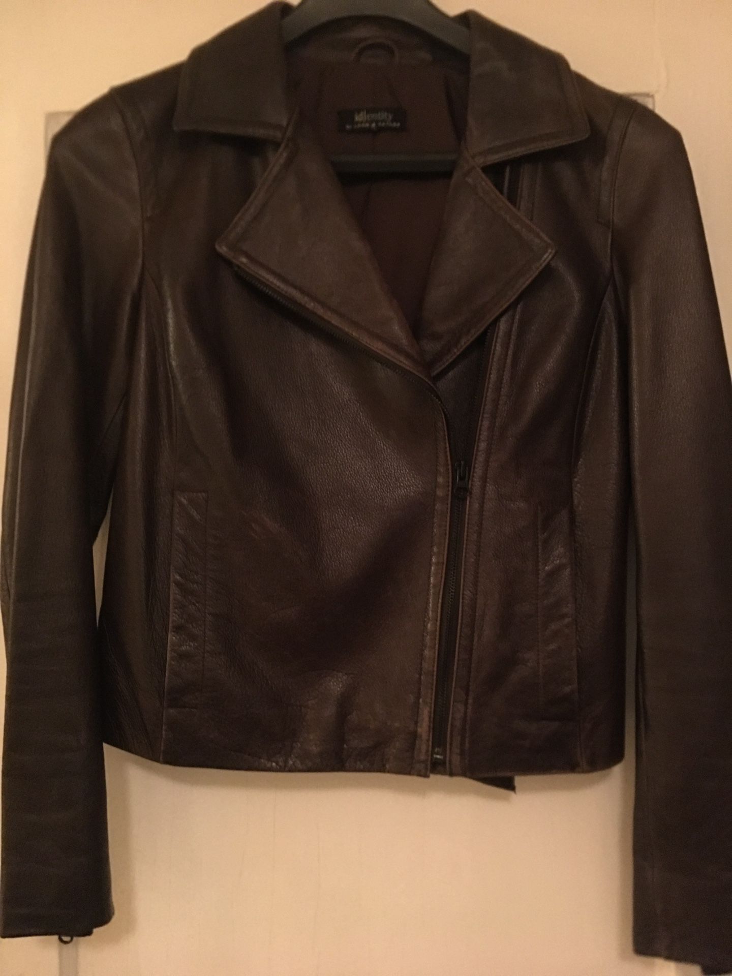 Identity by Lord & Taylor Brown Leather Jacket - Women’s Size Small