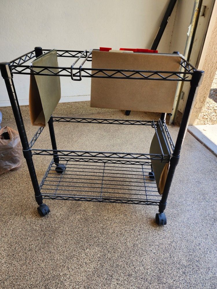Metal Rolling File Cart