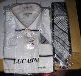 Fortino Landi Men's French Cuff Dress Shirt Set