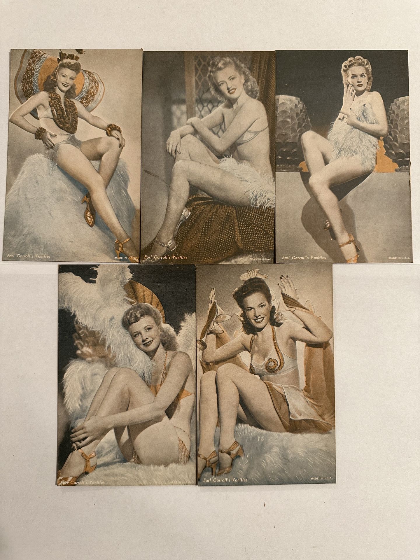 Antique Pin-Ups Cards Set Of 5