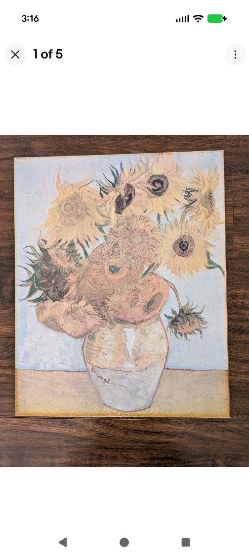 21' 17' Vincent van Gogh Sunflowers Painting Wood Reproduction Art