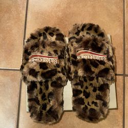 Cheetah print Balenciaga slides