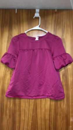Kid’s size large (10-12) pink silk shirt with puffy sleeves