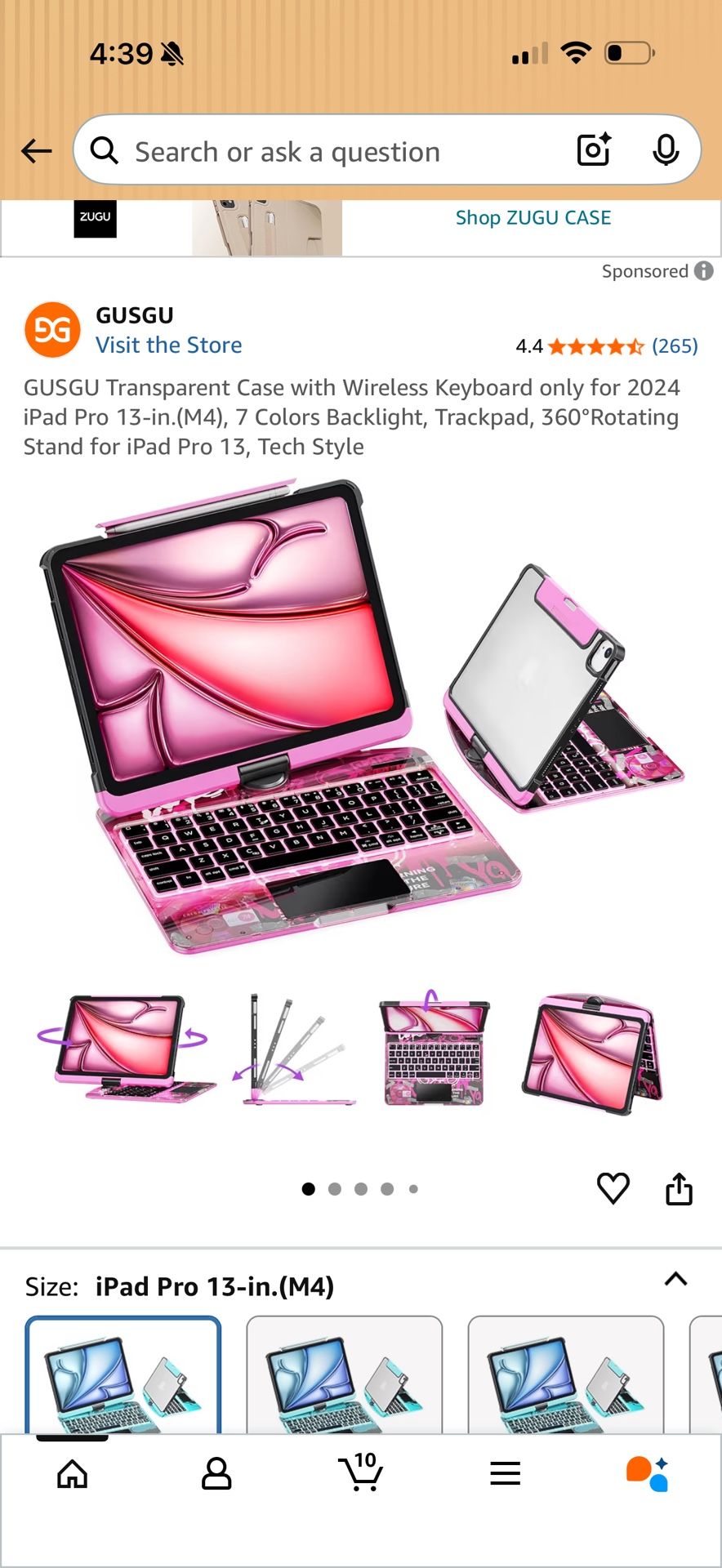 Gusgu Transparent Case iPad Pro 13 Inch