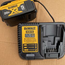 20v New Dewalt XR 5.0 AH Battery And Fast Charger