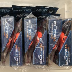 Brand New Nerf Elite 2.0 Commander RD-6 Blasters and Nerf Elite 2.0 50 Count Dart Refill Packs Bundle 