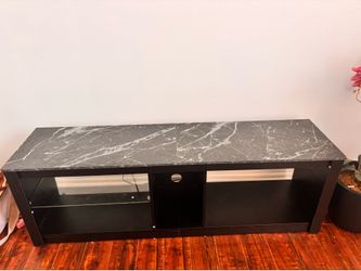 Black Marble TV stand (has LED lights that can be turned on)