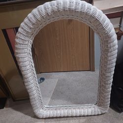 Mirror With Wicker Surround