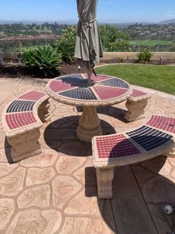 Concrete Patio 4-Piece Table Set
