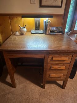 Vintage solid oak desk