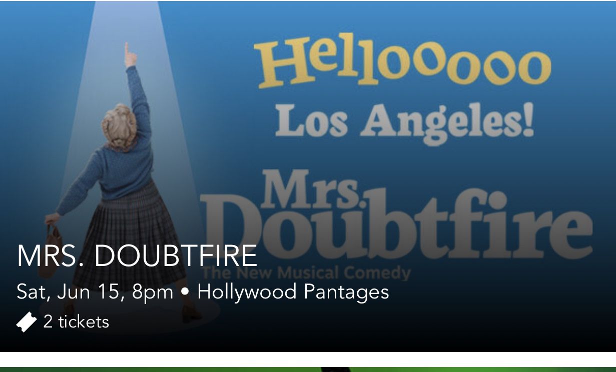 Mrs Doubtfire and Peter Pan Pantages Theatre Hollywood
