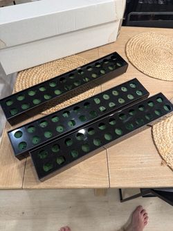 Set of 3 Black Acrylic Flower Box Vases