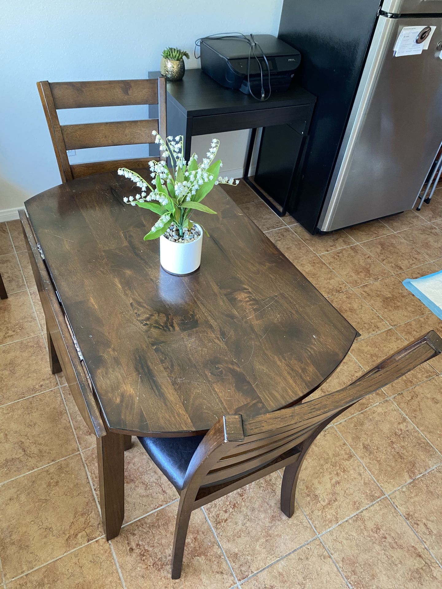 Dark brown kitchen table with 4 chairs for Sale in Oceanside, CA OfferUp