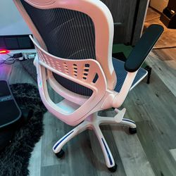 Riley Office Chair with White & blue Mesh Seat and Back