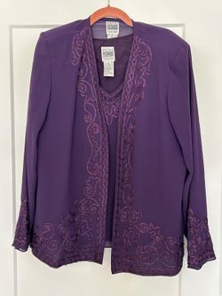 Purple Three Piece Pant Suit