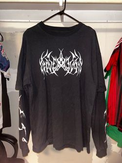 Pacsun Large black glitch design layered long sleeve