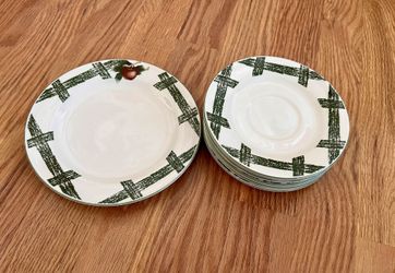 Dishes (6) - White & Green