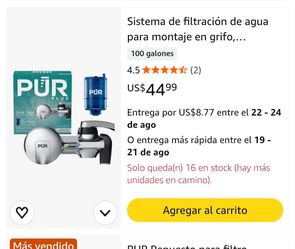 Sistema de filtración de agua