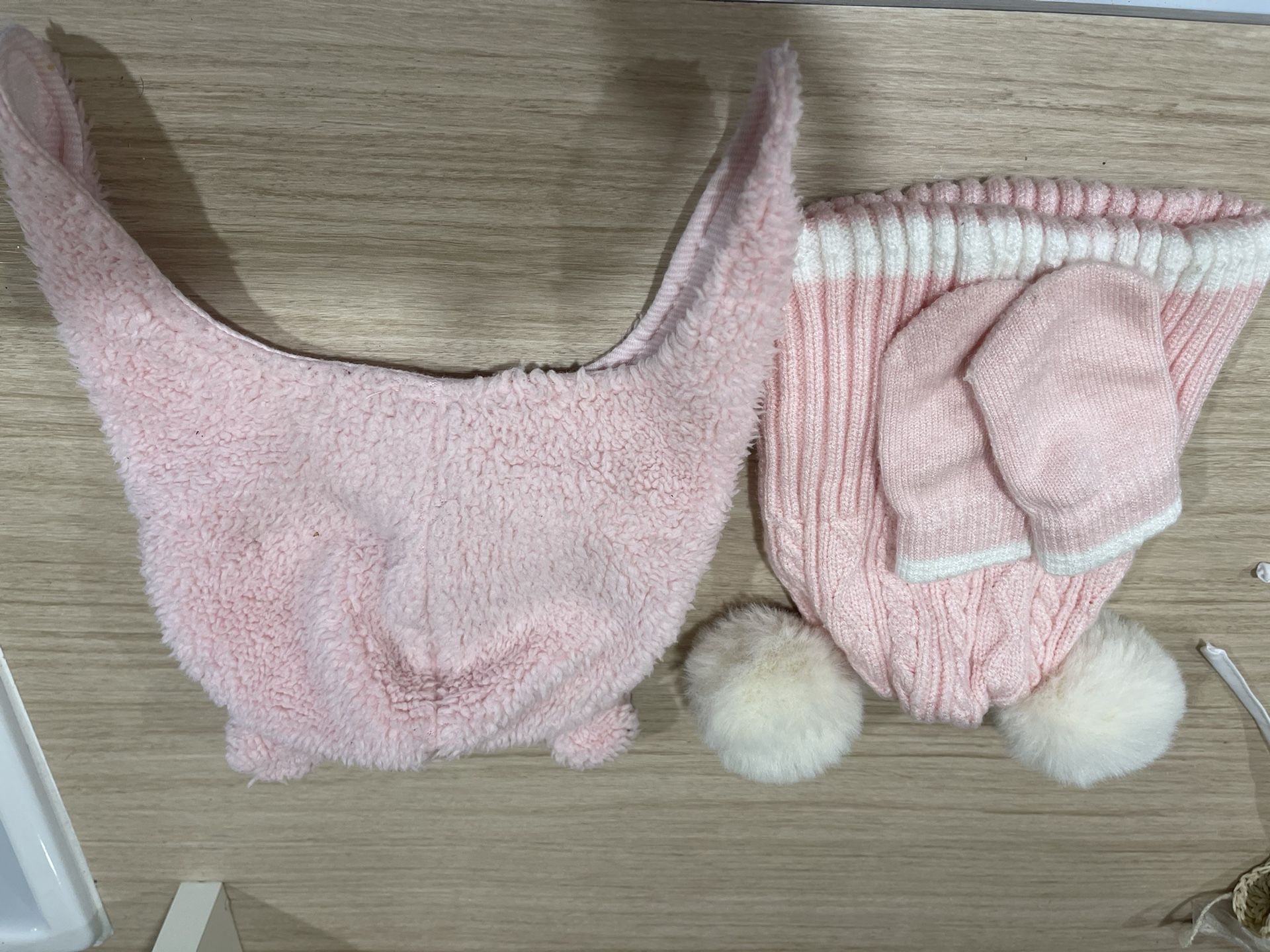 Baby Girl Set Of 2 Winter Hats Pink 0-9 Months And 6-12 Months