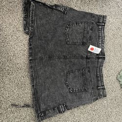 Black/Gray Jean Skirt 2XL