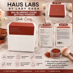 HAUS LABS by Lady Gaga Bio-Blurring Loose Setting Powder – Cocoa | Talc-Free | 7g / 0.24 oz