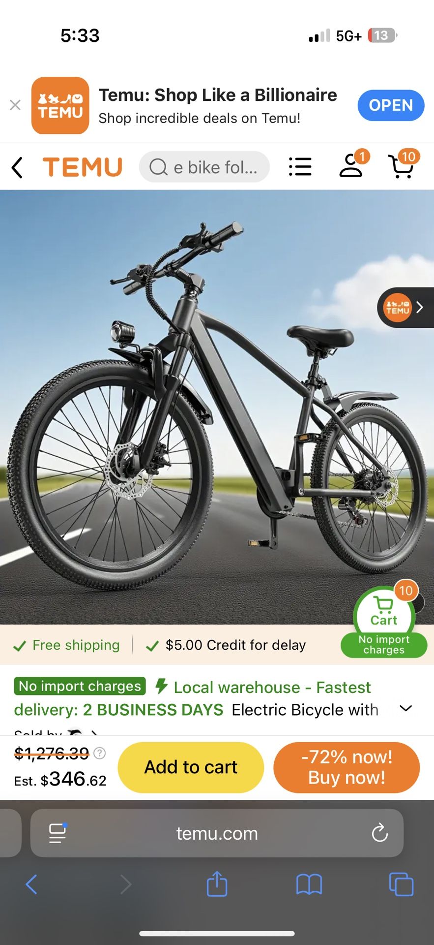 Foldable Mountain E Bike