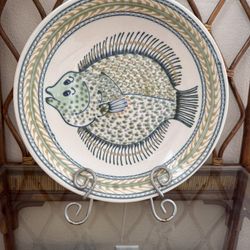 Vintage hand-painted ceramic plate 