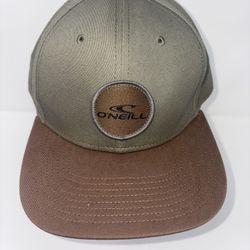 O’Neill Hat Adjustments SnapBack Brown Olive Patch Logo Skate Surf Mens Cap