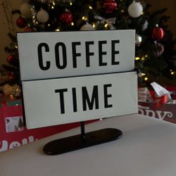 Mainstays Black & White Metal Wine and Coffee Tabletop Flip Sign, 7.9" x 8.5"